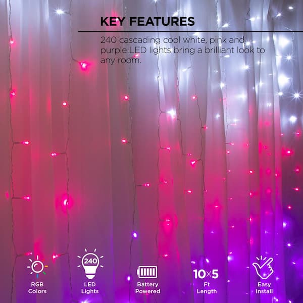 AVATAR CONTROLS 400-Light 6.6 ft. Outdoor Plug-In Integrated LED Smart  Curtain String Lights (1-Pack) ASL22 - The Home Depot