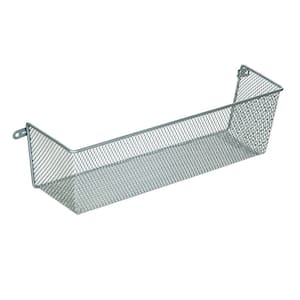 4 in. H x 14 in. W Silver Alloy 1-Drawer Close Mesh Wire Basket