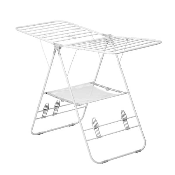 Honey Can Do 57 in. L x 37 in. H White Heavy-Duty Gullwing Portable Drying Rack