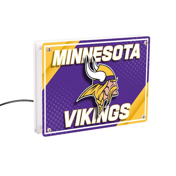 Evergreen Minnesota Vikings NFL Football Purple Rectangle Desklite LED Decor