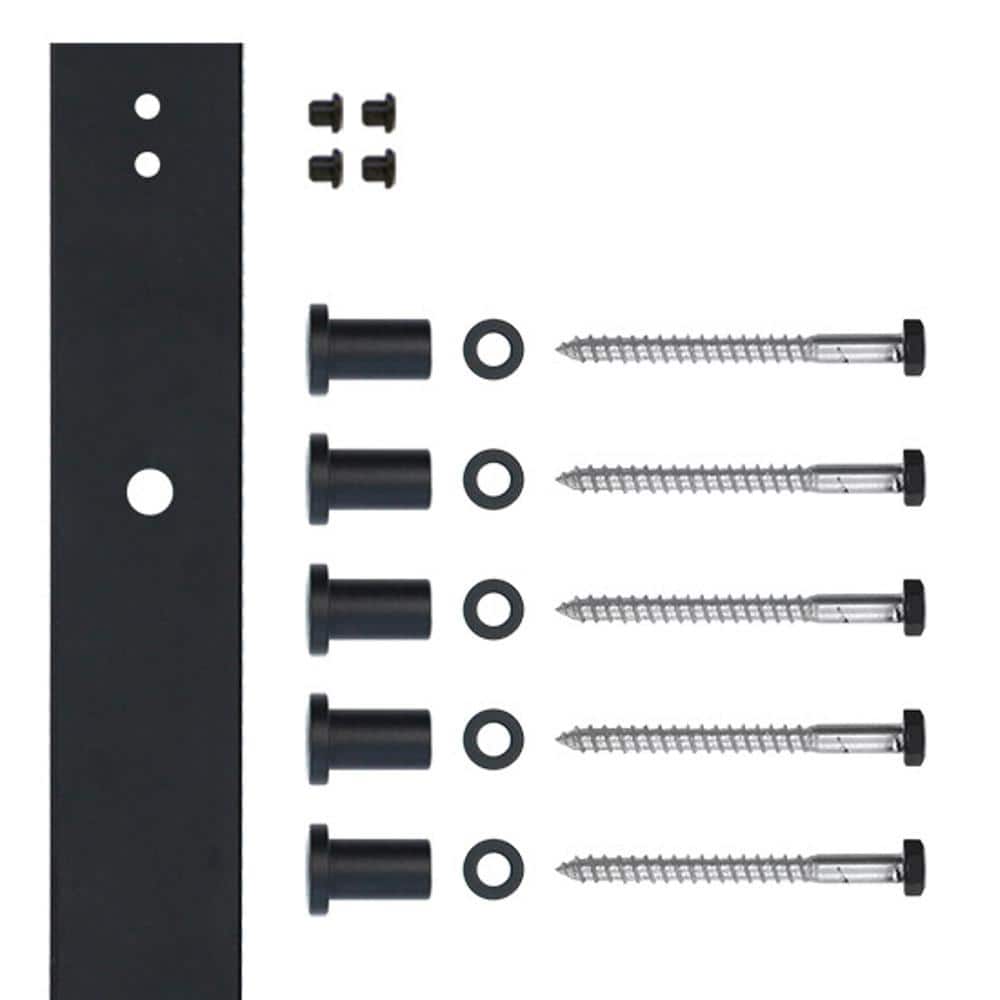 Quiet Glide 78 in. Black Flat Rail with Mounting Brackets NT142108 ...