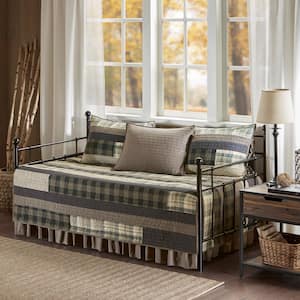 Winter Plains 5-Piece Tan Cotton Day Bed Coverlet Set