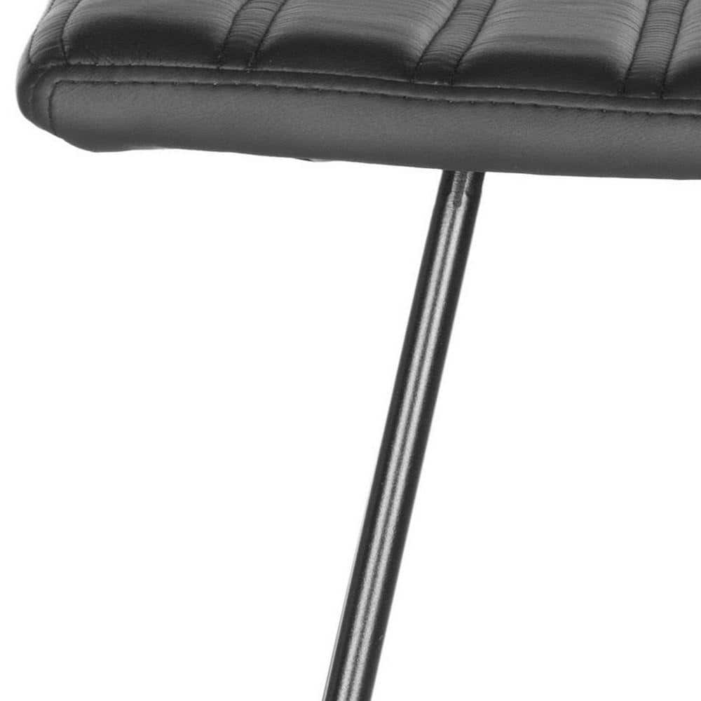 Akito Black Faux Leather and Metal Backless Counter Stools, Set of 2