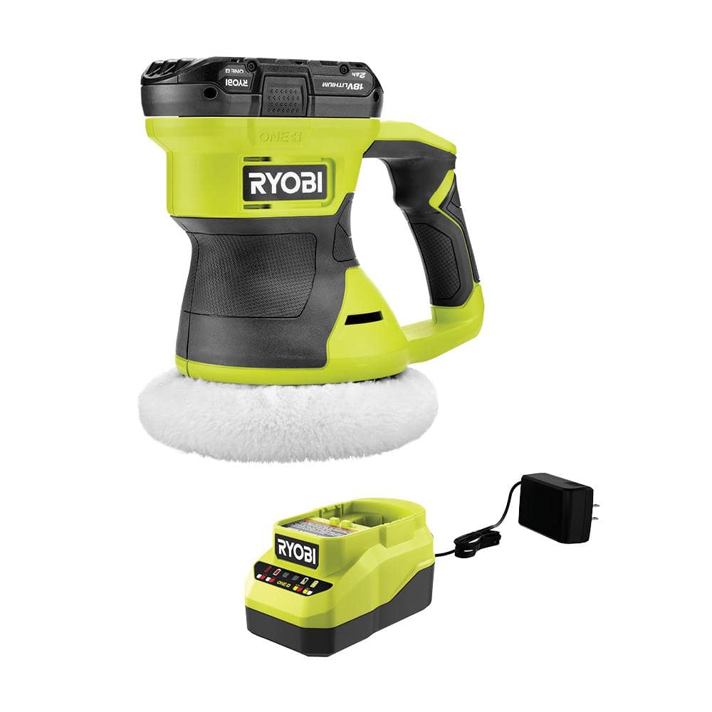 Ryobi One+ 18V Cordless 6 in. 2-Speed Buffer Kit with 2.0 Ah Battery and Charger