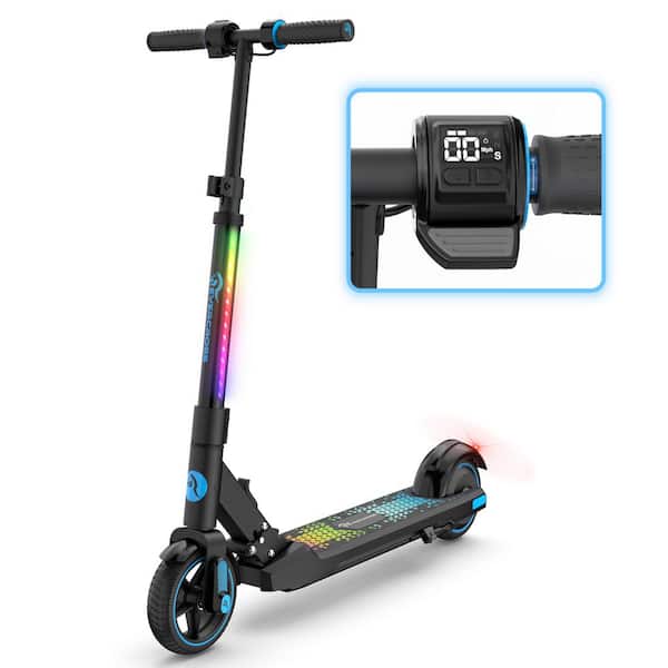 EVERCROSS EV06C Kids Electric Scooter: Foldable, 9.3 MPH, 5 Miles Range, LED Display, Colorful Lights, Light-Weight Ages 6 to 12