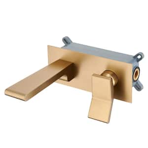 Luxury Single Handle Wall Mount Basin Faucet for Bathroom, Vanity in Brushed Gold