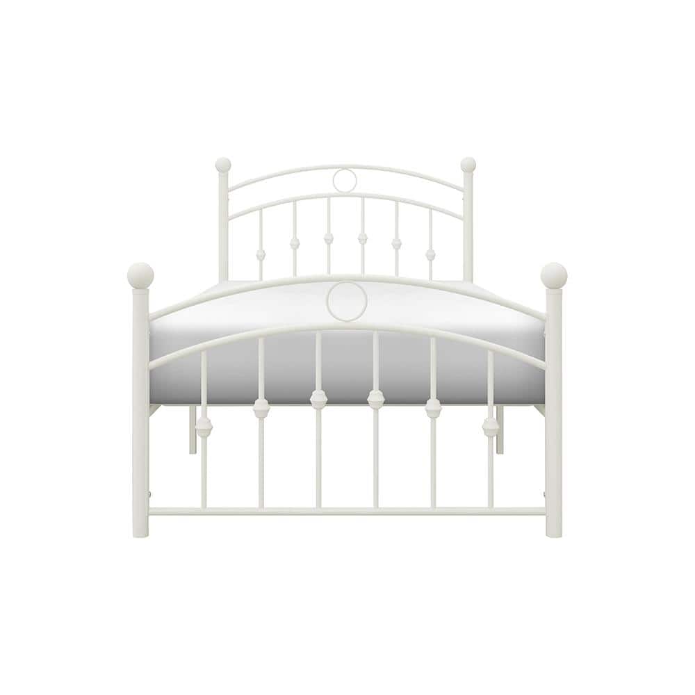 Erwan White Metal Frame Twin Platform Bed
