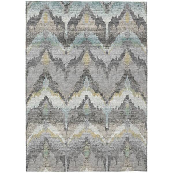 Chantille Machine Washable Indoor/Outdoor Abstract ACN2926 Gray 3 ft. x 5 ft. Area Rug