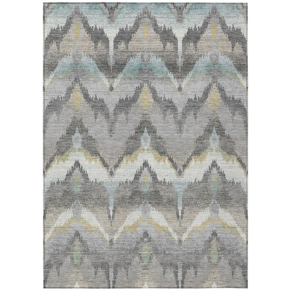 Chantille Machine Washable Indoor/Outdoor Abstract ACN2926 Gray 5 ft. x 7 ft. 6 in. Area Rug