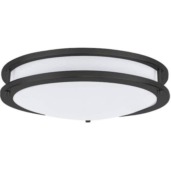17 in. Black Selectable LED Flush Mount 2700/3000/3500/4000/5000K Dimmable