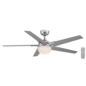 Esala 52 in. Integrated CCT LED Indoor Chrome Ceiling Fan with Light and Remote Control