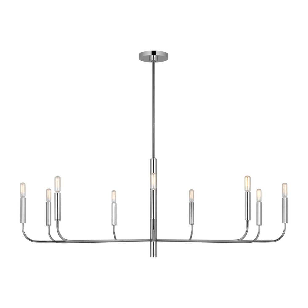 Brianna Polished Nickel 48" Modern Minimalist Chandelier