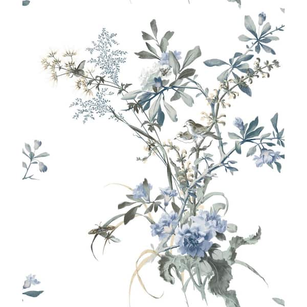 Wild Flowers Jade Peel and Stick Wallpaper Roll