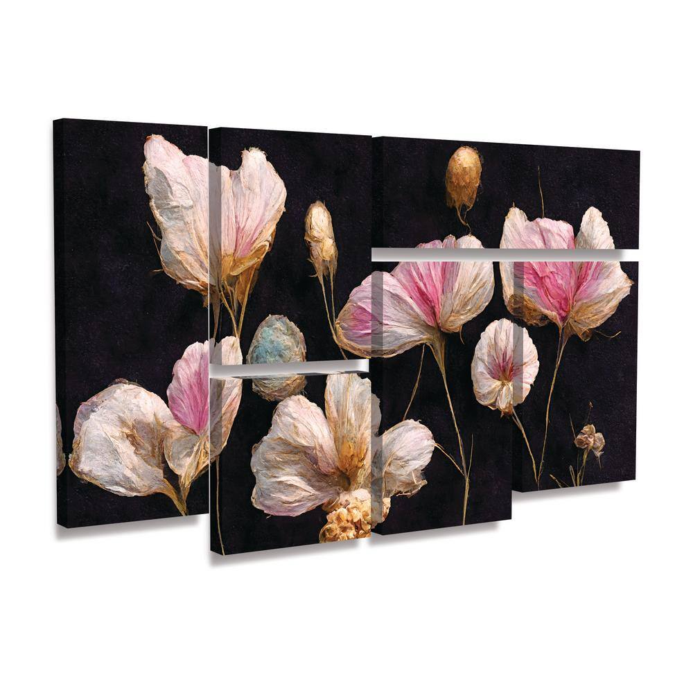 Treechild Gentle Pink Dry Flowers 6-Piece Canvas Wall Art Set