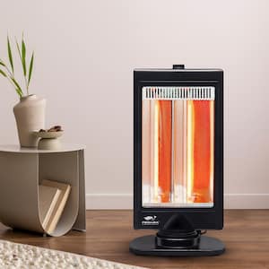 400-Watt/800-Watt Electric Flat Panel Halogen Heater with Tip-Over Safety Switch and Handle
