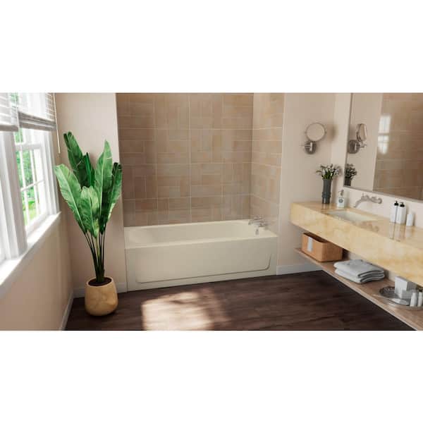 Bootz Industries Maui 60 in. x 30 in. Alcove Soaking Bathtub with Right Drain in Bone