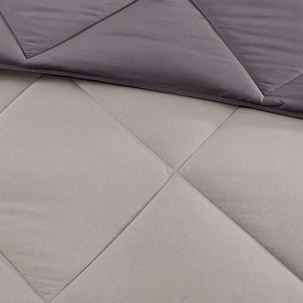 Twin Charcoal/Grey Reversible Down Alternative Comforter Set