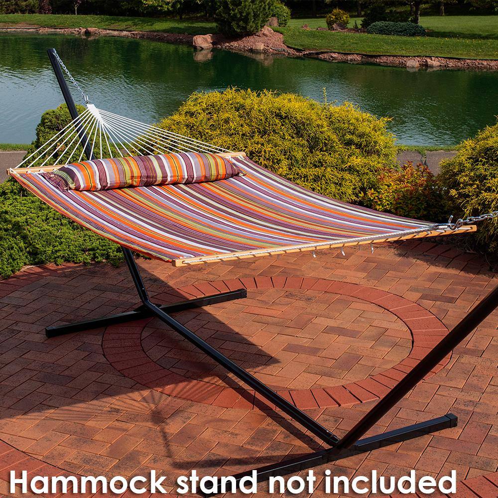 Canyon Sunset Quilted Fabric Two-Person Hammock with Spreader Bars