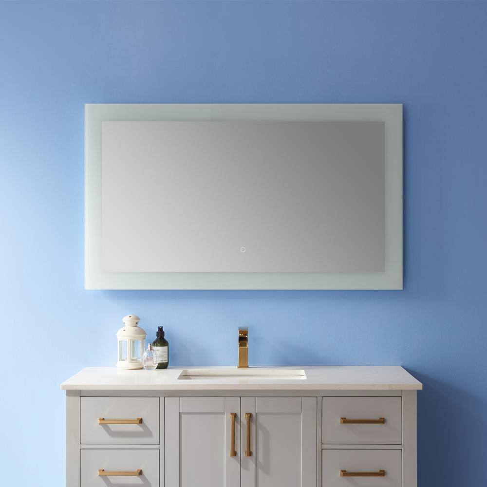 Callista 48" Brushed Aluminum Frameless LED Vanity Mirror