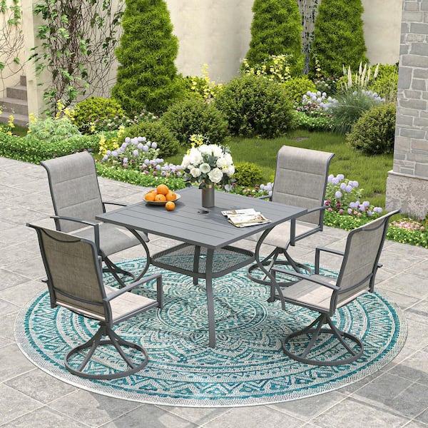 Espresso 3-Piece Rubber Wood Outdoor Dining Set, Drop Leaf