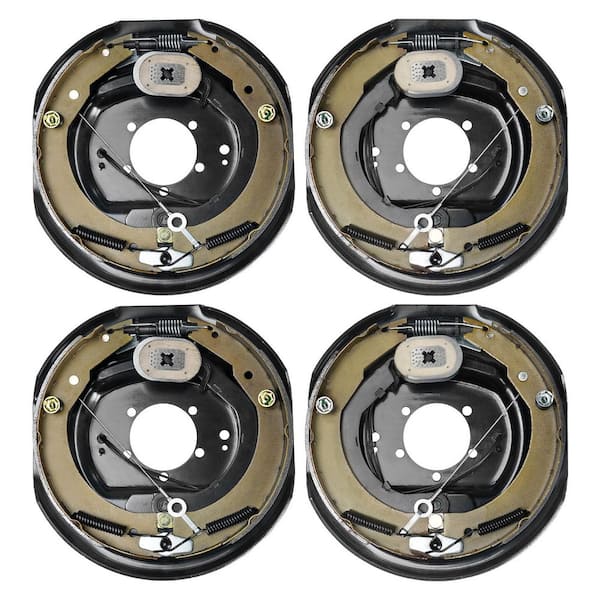 Electric Trailer Brake Assembly 12 x 2 in. 2-Pairs Self-Adjusting Electric Brakes Kit for 7000 lbs. Axle 5-Hole Mounting