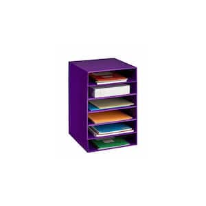 Purple 6 Compartment Desktop File Classroom Literature Organizer (2-Pack)