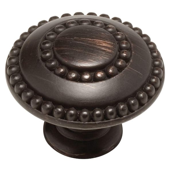 Liberty Double Beaded 1-3/8 in. (35mm) Venetian Bronze Round Cabinet Knob (2-Pack)