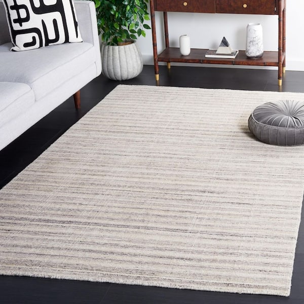 Mirage 3 ft. x 5 ft. Ivory/Gray Striped Marle Area Rug