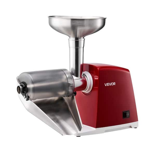 Electric Tomato Strainer 800W Max (Rated Power: 300W), 88 lbs./H, Stainless Steel, 1mm, 1.5mm, 3mm & 6mm Screens, Red