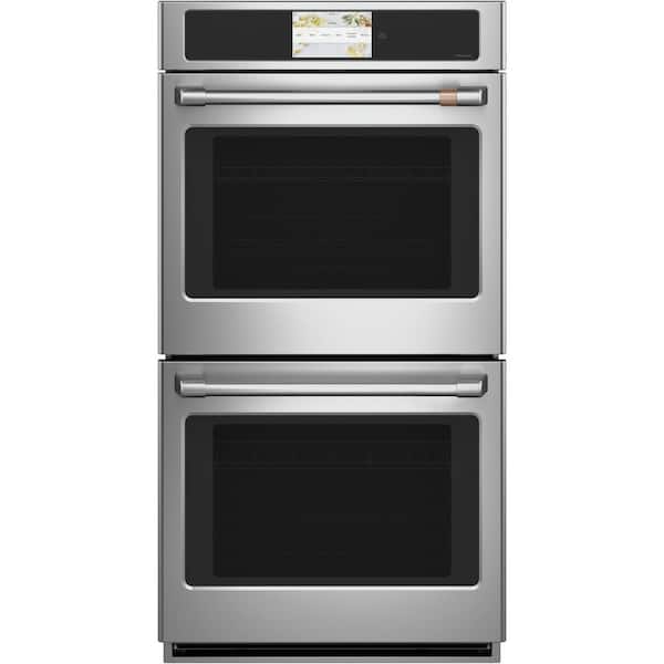 Cafe 27 in. Smart Double Electric Wall Oven with Self-Cleaning and Convection Upper Oven in Stainless Steel