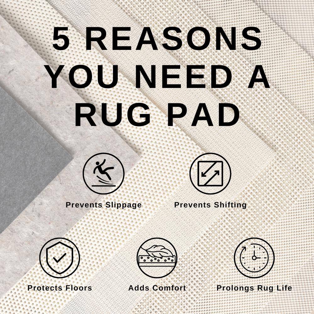 Beige and Black Braided Shag Rectangular Area Rug 5' x 7'