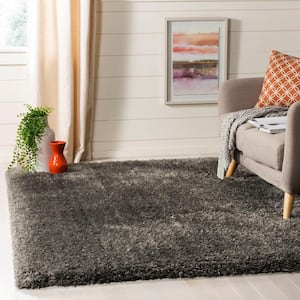 Flokati Charcoal 8 ft. x 10 ft. Solid Area Rug