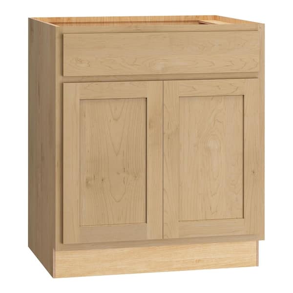 QuickShip Cottage 30 in. W x 24 in. D x 34.5 in. H Assembled Plywood Sink Base Kitchen Cabinet in Canopy Partial Overlay
