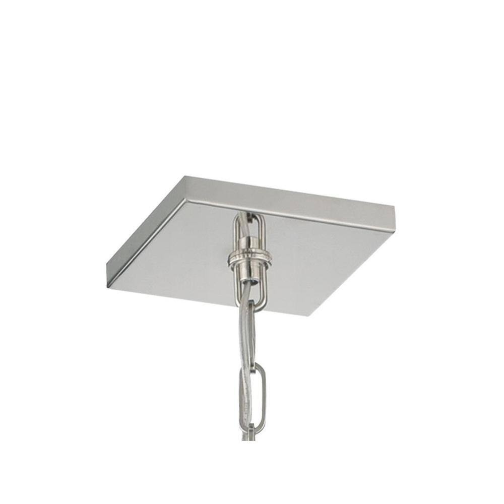 Mini Sylvan Polished Nickel LED Pendant with Ivory Silk Shade