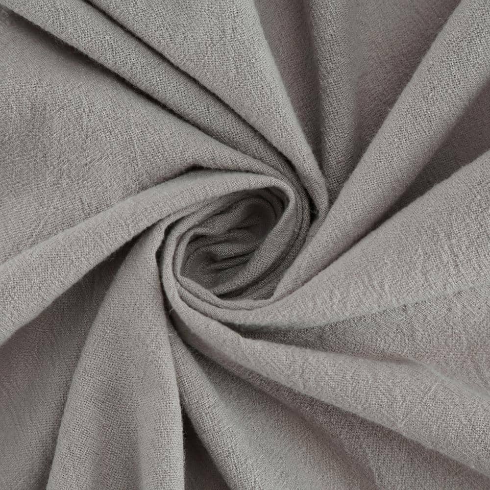Silver Light Filtering Cotton Tab Top Panel Curtains