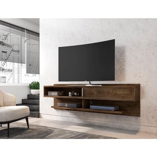 floating rustic tv stand