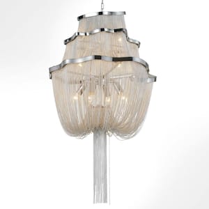 Secca 9 Light Down Chandelier With Chrome Finish