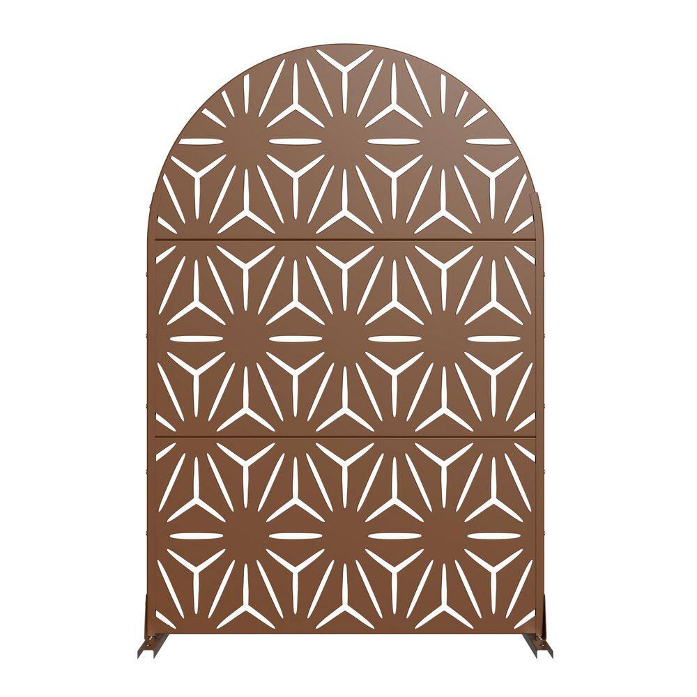 16 in. L x 72 in. H x 47 in. W Brown Arched Galvanized Metal Wall Sculptures Outdoor Privacy Screens Garden Fence price history on PriceWatchPro