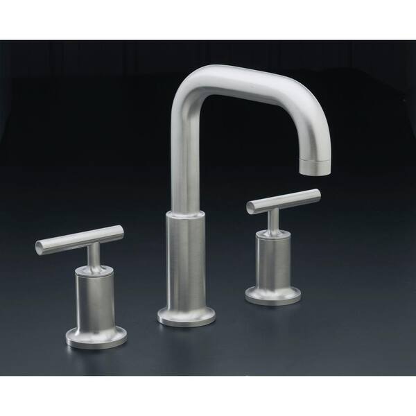 KOHLER Purist 8 in. Widespread 2-Handle Tub Bathroom Faucet Trim in Vibrant Brushed Nickel