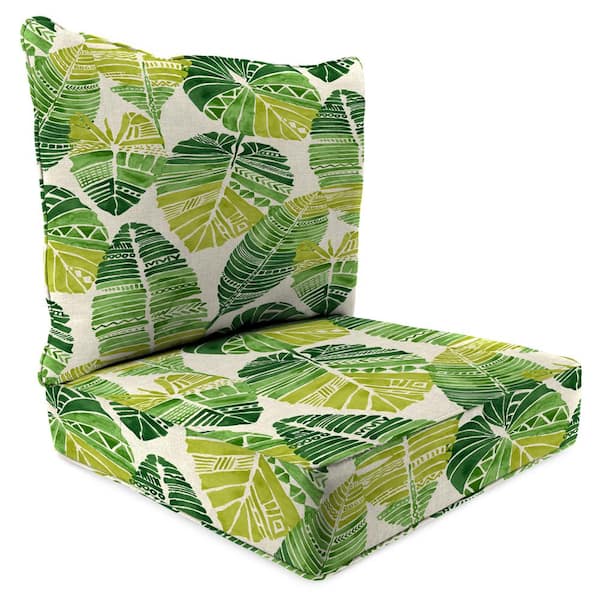Jordan Manufacturing 46.5 in. L x 24 in. W x 6 in. T Deep Seating Outdoor Chair Seat and Back Cushion Set in Hixon Palm
