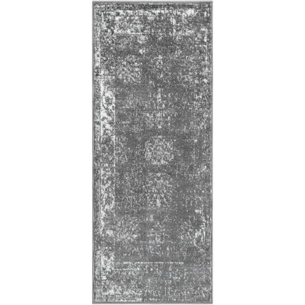 Unique Loom Sofia Casino Dark Gray 2 ft. x 5 ft. 1 in. Area Rug