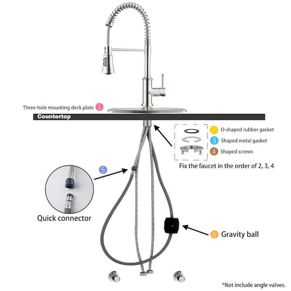 Pull Down Sprayer Kitchen Faucet With