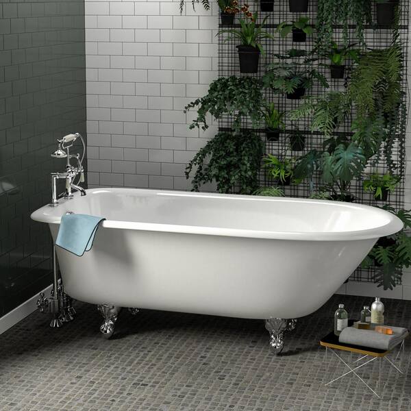 Pegasus 5.5 ft. Cast Iron Ball and Claw Feet Roll Top Tub in