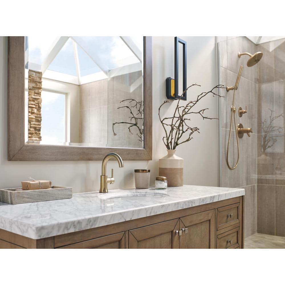 Champagne Bronze High-Arc Single Handle Bathroom Faucet