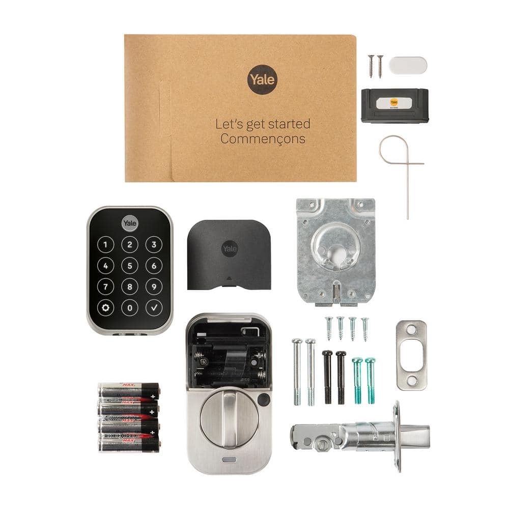 Satin Nickel Smart Keyless Entry Deadbolt with Wi-Fi and Bluetooth