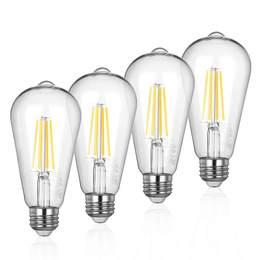 60-Watt Equivalent ST19 Non-Dimmable Edison LED Light Bulb 2700K Warm White (4-Pack) price history on PriceWatchPro