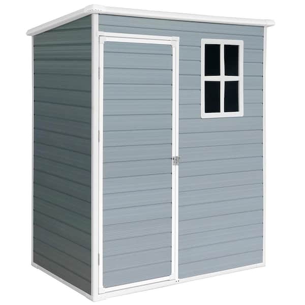 Staykiwi Installed 5 ft. W x 3 ft. D Plastic Shed with Door and Window in Gray(15 sq. ft.)