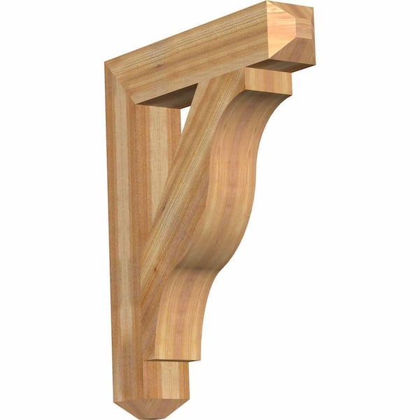 Ekena Millwork 6 in. x 40 in. x 32 in. Western Red Cedar Funston Craftsman Rough Sawn Bracket