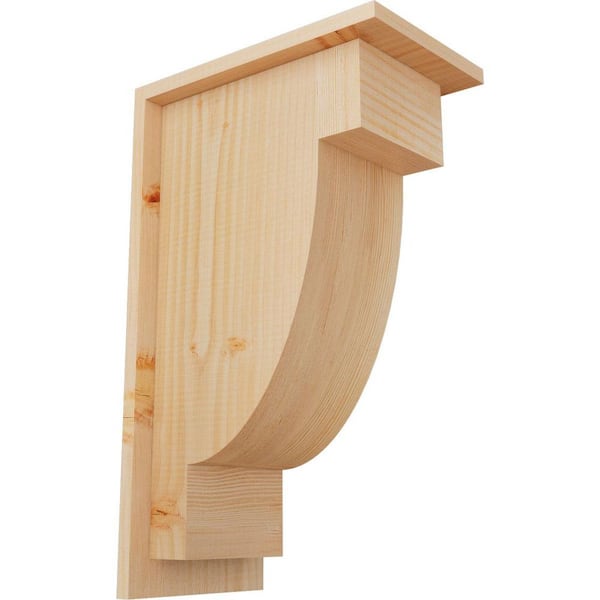 Ekena Millwork 7-1/2 in. x 12 in. x 20 in. Douglas Fir Alpine Smooth Corbel with Backplate