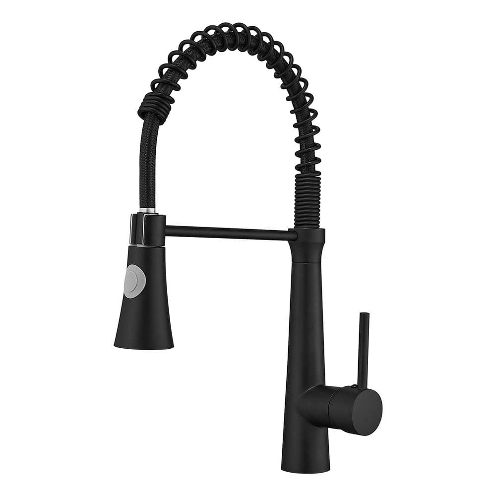 Spring Single Handle Pull Down Sprayer Kitchen Faucet, Single Hole Kitchen 